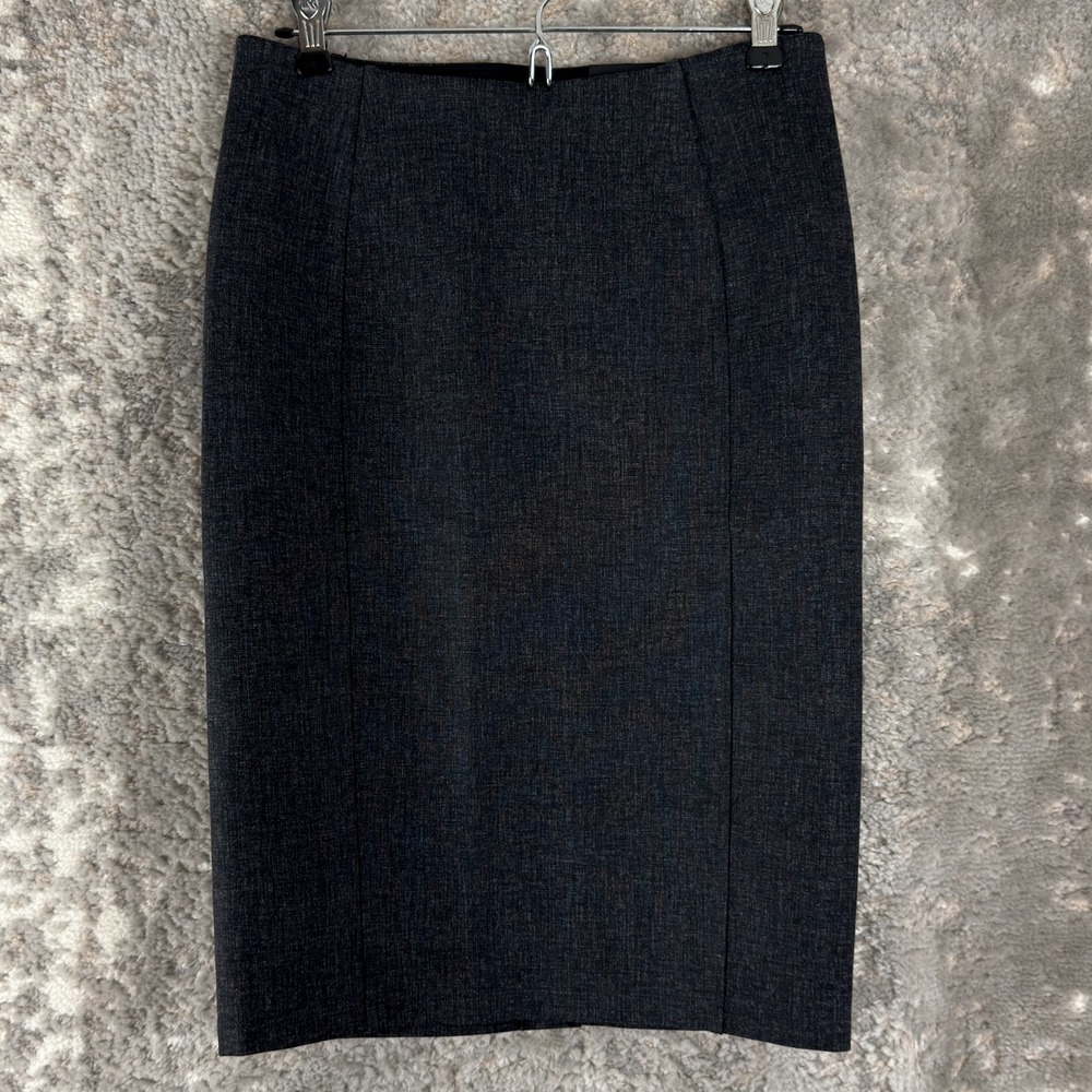 NEW Liverpool Size 2 Career Minimalist Midi Pencil‎ Skirt Gray/Black NWT